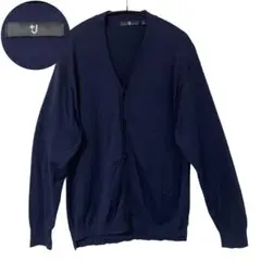 ユニクロ＋J ジルサンダー コラボ シルクコットンVネックカーディガン L 絹