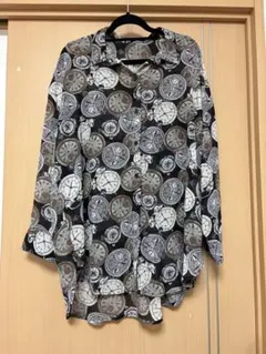 長袖シャツ 時計柄 Lサイズ