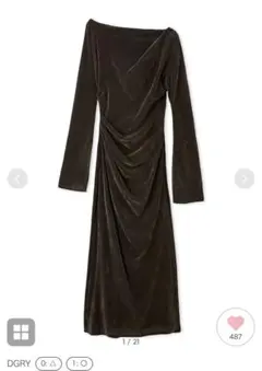 スナイデル　フロッキーベロアドレープドレス