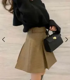 snidel スナイデル　チェックミニベルティッドスカート　0サイズ