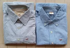 HOLLISTER 長袖＋半袖シャツ 2枚セット 細ストライプ　サイズS