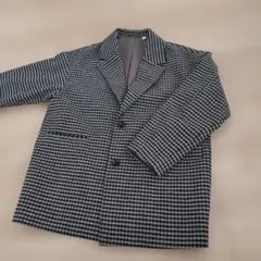 GU コージーメルトンチェックハーフコート　M