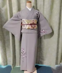 D780 夏着物 訪問着 花模様 絽 ポリエステル 洗える着物 未使用極美品