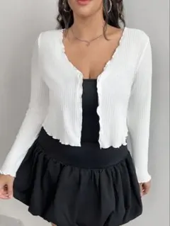 SHEIN シーイン カーディガン 白 ホワイト 長袖 L XL 2XL 3XLのサムネイル