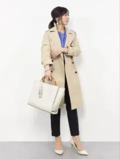 【新品】レリューム 66フレンチリネンVネックブラウス ブルー フリーサイズ 春