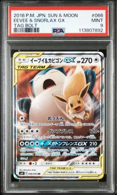最安値【匿名配送】PSA9 イーブイ＆カビゴンGX RR 066/095