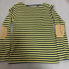 CHARMY ネイビー/イエロー ストライプ 長袖カットソー