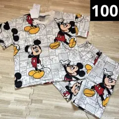 ディズニー　ミッキー　総柄　ハーフパンツ　短パン　半袖　Tシャツ　セットアップ