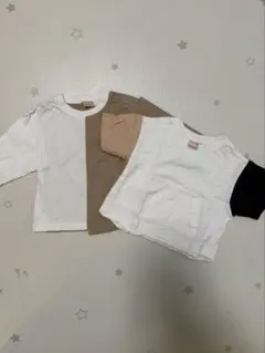 【petit main】裾重ね着Tシャツ×七分袖カットソー80
