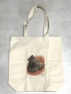 猫イラスト トートバッグ ベージュ