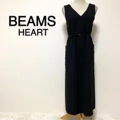 BEAMS HEART ブラックカラー スカートサロペット