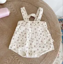 韓国子ども服　花柄　サロペット　80cm