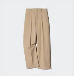 UNIQLO ワイドチノパンツ　ベージュ　L⚪︎469828▪️裾上げ済
