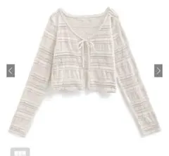 GRL リボンシアーレースショート丈カーディガン【dk1399】