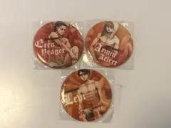 進撃の巨人　エレン・イェーガー アルミン・アルレルト リヴァイ 缶バッジ 3点