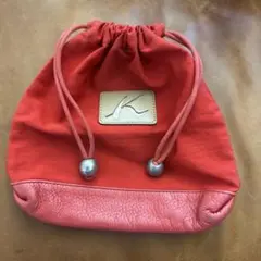 キタムラ　巾着バッグ　レッド