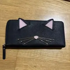 kate spade 猫耳デザイン 長財布 ブラック