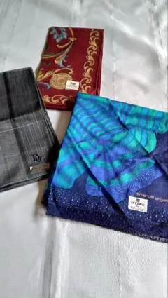 ディオール、セリーヌ、ウンガロ 大判ハンカチ　３枚セット