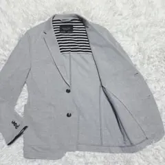 極美品⭐️バーバリーブラックレーベル　テーラードジャケット　銀ボタン　伸縮　グレー