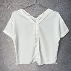 ESTACOT Vネック 半袖ブラウス