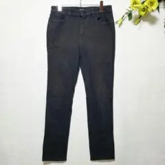 【グローバルワーク】(M) ブラック テーパードパンツ ・ストレッチ ◎