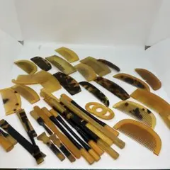 032401 鼈甲　牛甲　樹脂　べっ甲色　ヘアコームセットかんざし