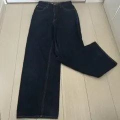 ハイウエスト ワイドデニムパンツ インディゴ　アズールバイマウジーのサムネイル