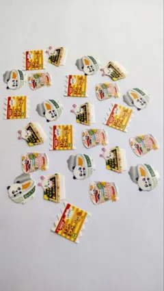 平成レトロ シール フレークシール パンダ うさぎ 犬 カップ麺 シリーズ