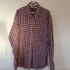 【美品】ノースフェイス 高機能ベンチレーションシャツ メンズXL 赤チェック