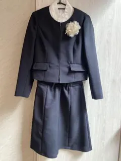 入園・入学式 ③ セレモニー　ママ用　ノーカラーセットアップ　ネイビー　11AR