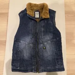 寅壱 作業着 メンズ 防寒 ベスト デニム 作業着 防寒服LL