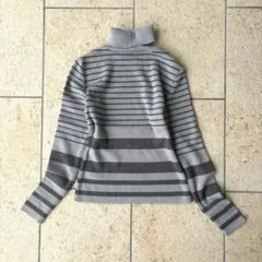 美品 Les habits ウール タートルネック 日本製 M ボーダー