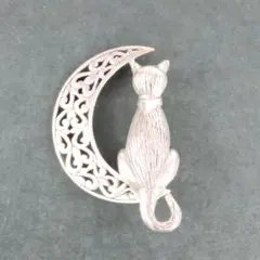 Jezlaine ジェズレイン ブローチ 猫と月