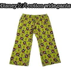 90s y2k 海外公式 Disney Mickey cotton wide 緑