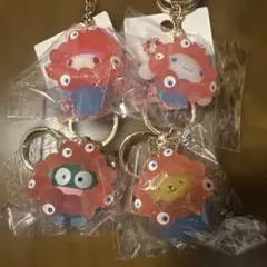 万博 ミャクミャク サンリオ クリアカラーキーホルダー 4個セット