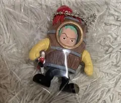 ワンピース 樽型フィギュア 赤いタコ付き　ゾロ　キーホルダー