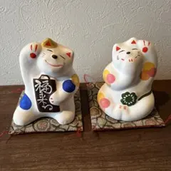 工房輪葉葉の「福来たる猫」と「うふふ猫」の2点セット