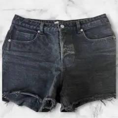 H&M ショートパンツ 黒 M カットオフ