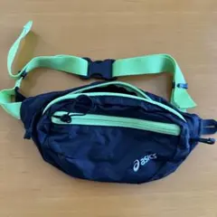 asics ウエストポーチ 黒/緑