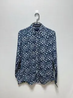 SAINT JAMES 長袖シャツ 総柄 ネイビー S