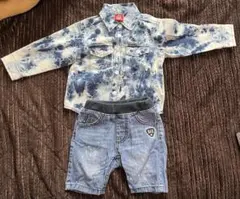 baby dollタイダイ柄シャツ　ズボンセット