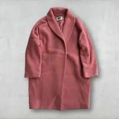 MTWTFSS WEEKDAY ウール混 ショールカラーコート ピンク