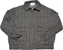 XL ツイード ヘリンボーン ボンバー ジャケット ブルゾン フルジップ