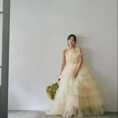 ドレスプロダクション リボンショルダー フリルドレス（N02）