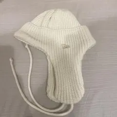 ニューエラ　ニットトラッパー　ニット帽　アイボリー