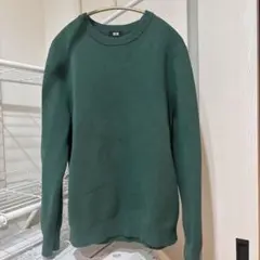 UNIQLO ウォッシャブルミラノリブクルーネックセーター グリーン Mサイズ