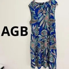 【L】AGB ペイズリー柄 ノースリーブワンピース　レディース　海外古着