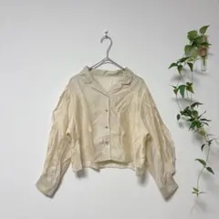 Cepo シアー オープンカラー シャツ M アイボリー 透け感のサムネイル
