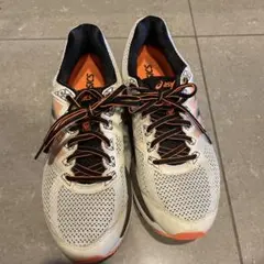 ASICS＊アシックス ランニングシューズ ホワイト オレンジ メンズ