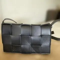 オーダー品　編み込みデザイン ブラックショルダーバッグ